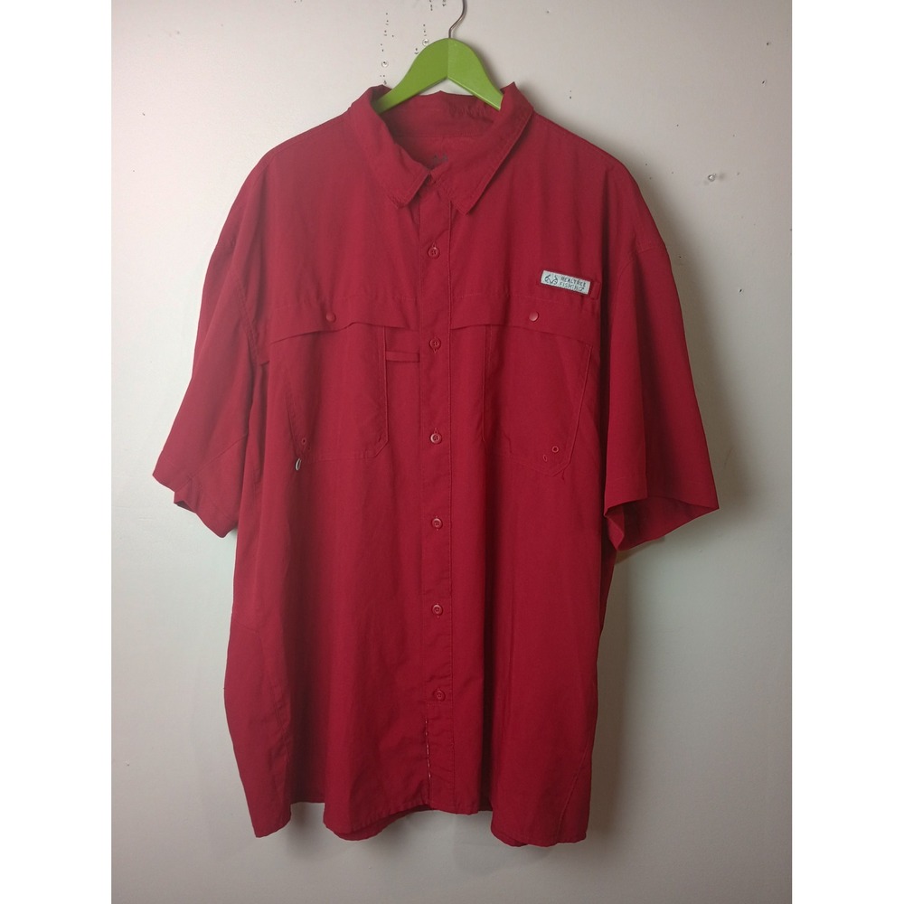 Realtree Fishing Mens 3XL Rio Red Short Sleeve Button Down Shirt Ventilated